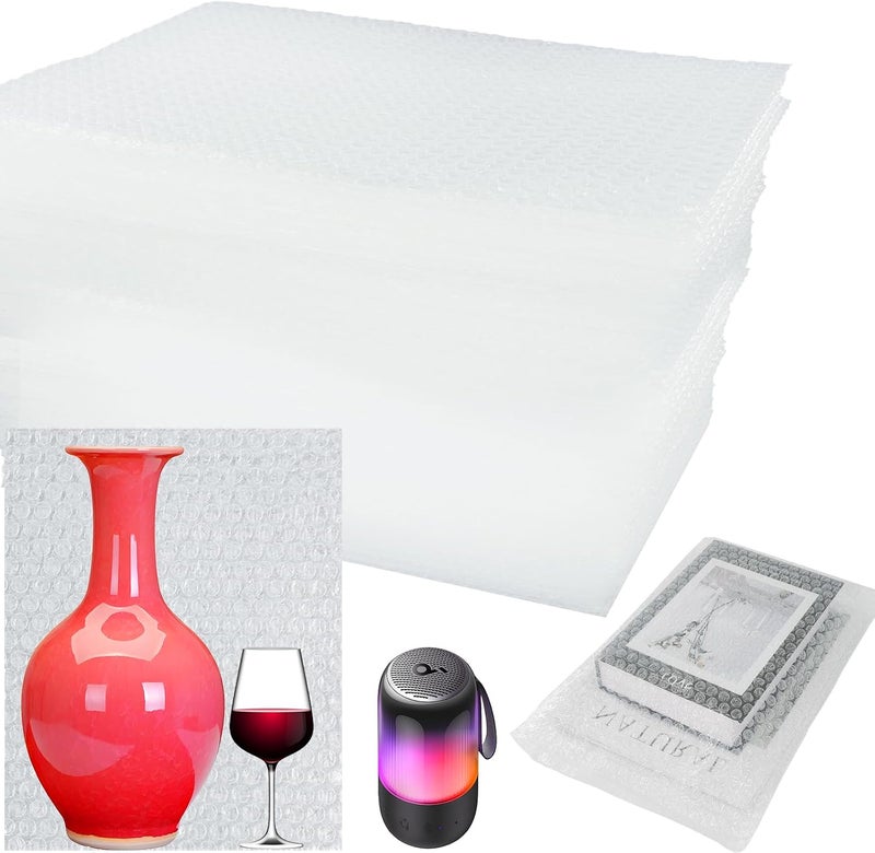 V-chen 50Pcs Bubble Pouches Wrap Bags, 12x14 Inch Double Wall Shockproof Bubble Bags, Clear Bubble Out Bags for Packing, Cushioning Bags for Moving, Shipping and Packing - Image 1